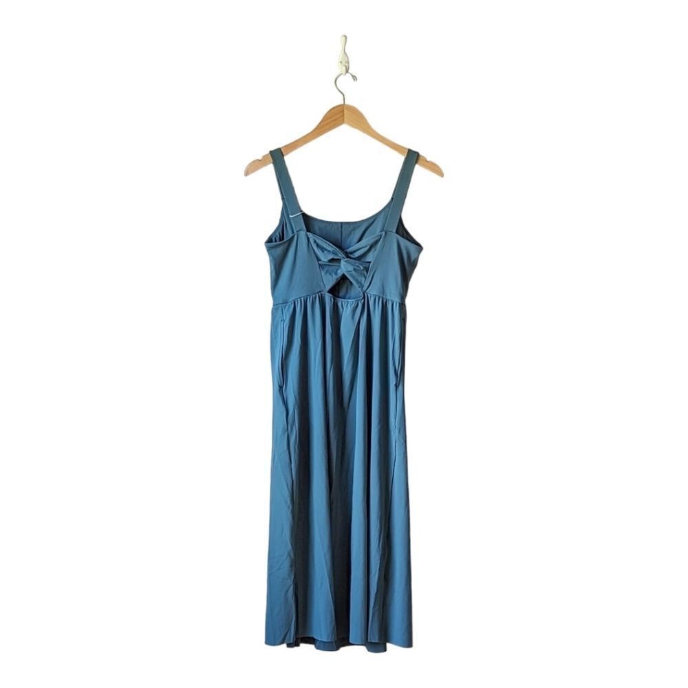 Halara NWT Twisted Back Side Slit Midi Casual Dress in Blue Spruce sz M - Picture 5 of 12
